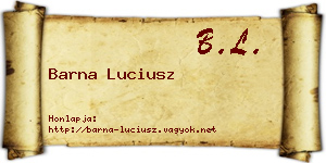 Barna Luciusz névjegykártya